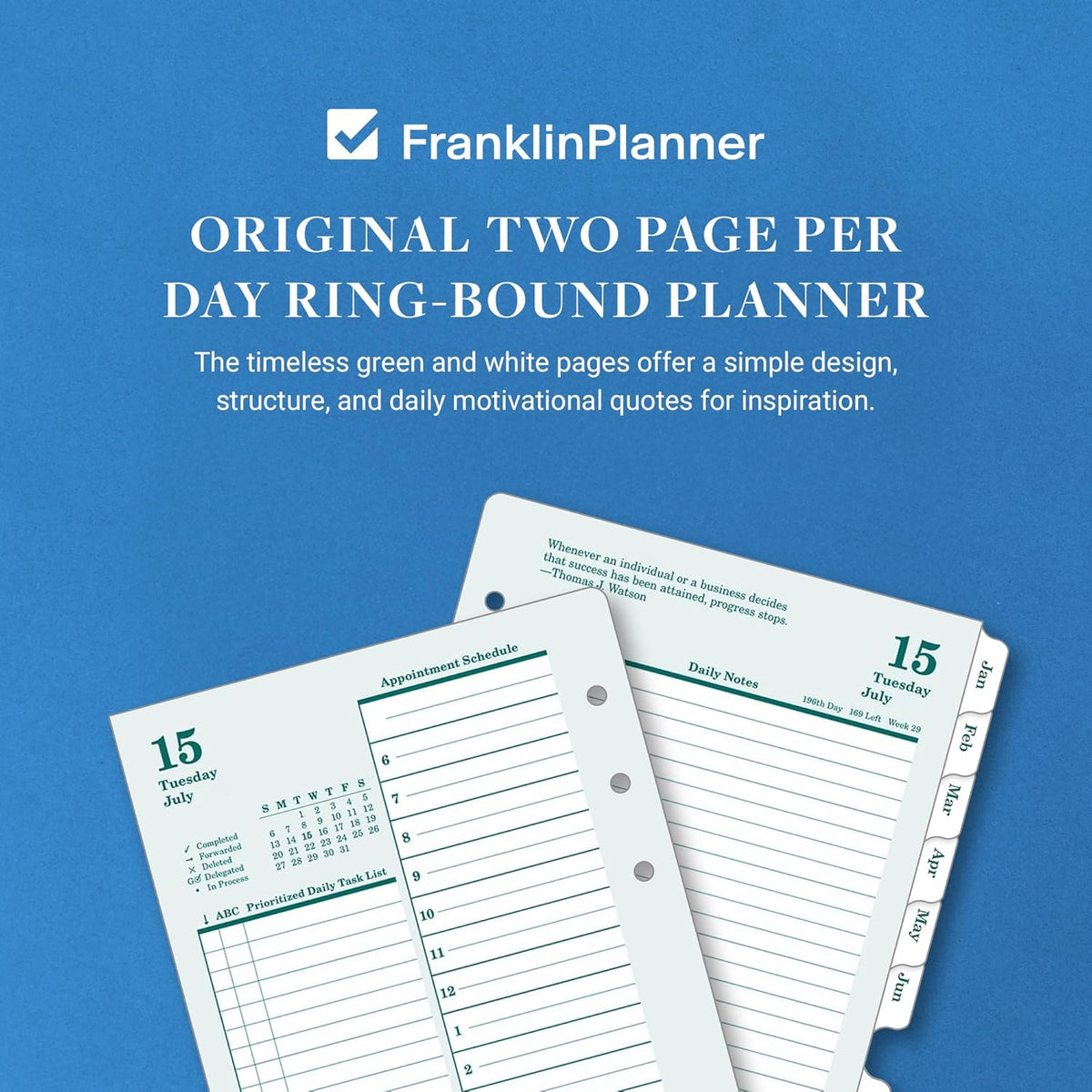 FranklinCovey - Original Two Page Per Day Ring-Bound Planner (Compact, Jul 2025 - Jun 2026)
