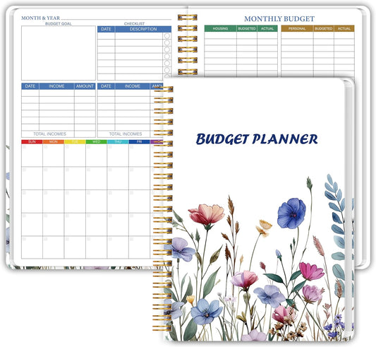 Monthly Budget Planner - 14 Months Hardcover Undated Financial Planner Organizer Budget Book with Expense and Debt Tracker Notebook to Manage Your Money Effectively, Bill Organizer