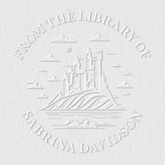 from The Library of Embossers & Stamps for Fantasy Book Readers | Custom Embosser | Custom Stamp | Ex Libris | Elevate Your Fantasy Collection of Stories and Novels (Design 2, Embosser)