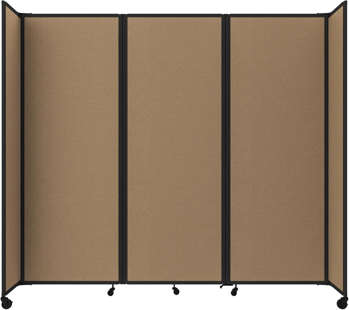 Versare Room Divider 360 Portable Wall Partition | Folding Panels | Large Freestanding Divider | Locking Wheels | Temporary Room Separator