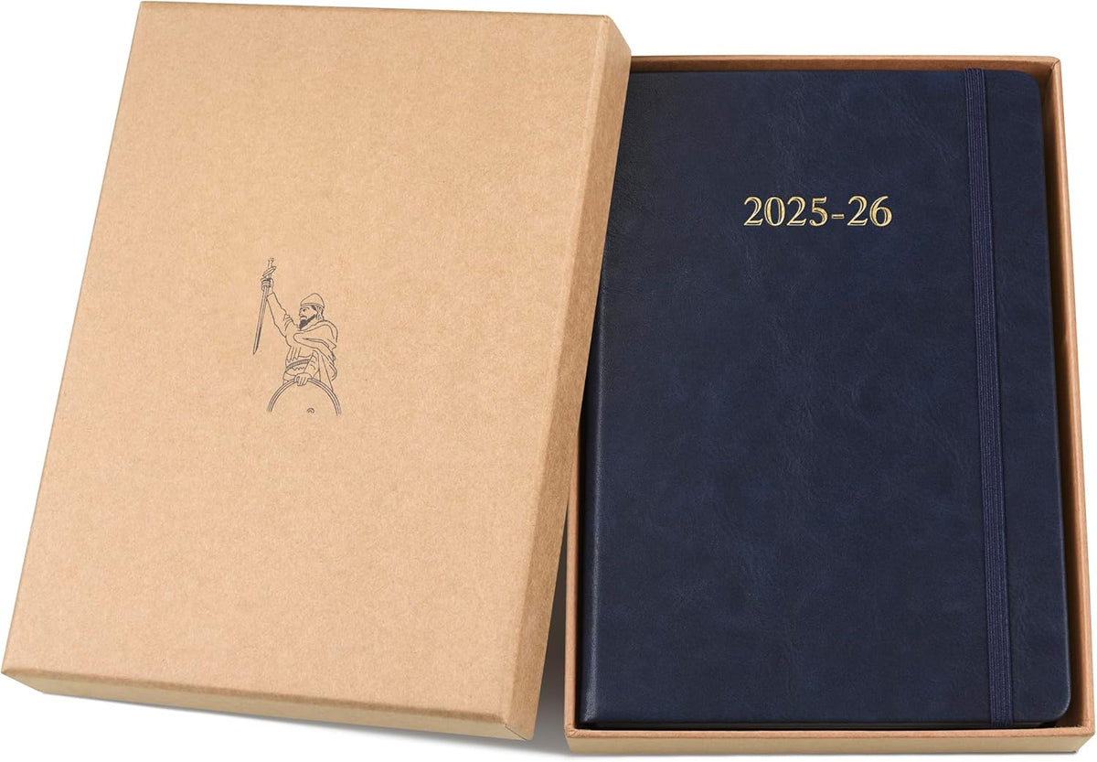 Wykeham's Executive 2025-26 Daily Journal Planner – Customization Available – Mid-Year Academic Diary (Royal Blue, 8.5"×5.5")