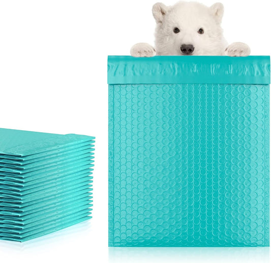 Teal Poly Bubble Mailers Self Seal, 8.5 x 11 Inch. Pack of 200 Bubble Packaging Envelopes for Shipping. Durable Padded Envelopes Waterproof. Self Seal Padded Mailers. Shipping Packages