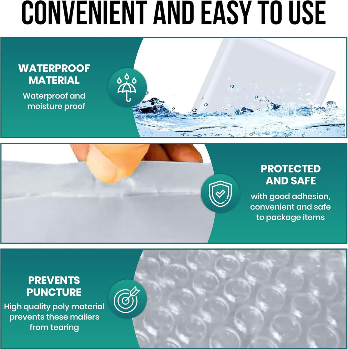 Levex - #6 12.5" x 19" [100 Pack] Poly Bubble Mailers, Padded Envelope Mailers, Packing Envelope & Mailing Bags for Shipping