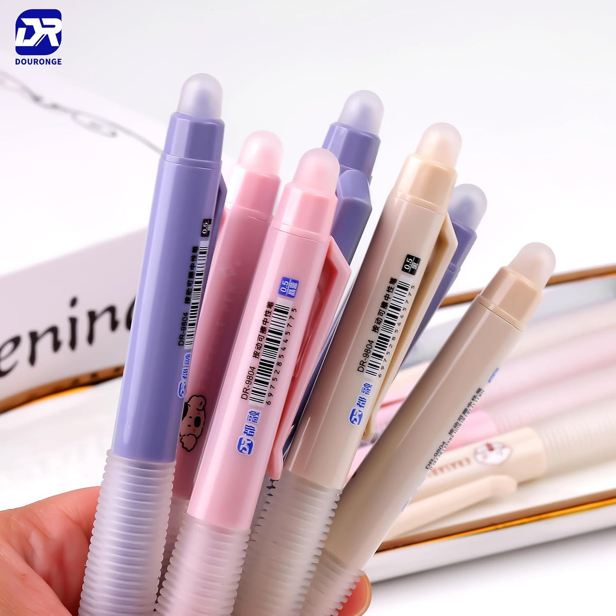 Erasable Gel Pens, SOft Grip, 0.5mm Fine Point, 12-Color Set, Heat & Friction Erasable, Smudge-Free Ink for School, Office, Bullet Journal, Exams & Left-Handed Writers, Refillable, 12-Pack