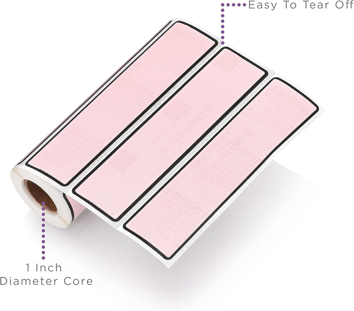 Carstens Adhesive Sticker Labels, 5 3/8” x 1 3/8”, Binder Labels for 1.5” – 4” Ring Binder Spines, Violet, Roll of 200