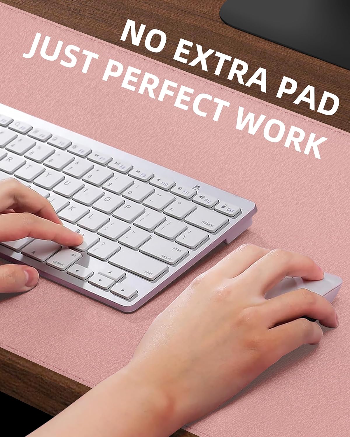 Desk Pad Mat - Leather Desk Pad Protector for Office and Home - Desk Organization and Accessories - Ideal for Large Mouse Pad and Desk Mats on Top of Desks(Pink,35.4" x 17")