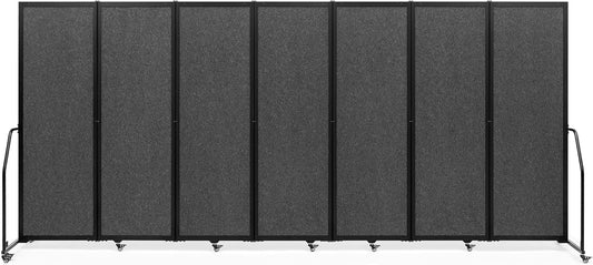 Foldable Privacy Screens Rolling Room Partition with arms Versatile Freestanding Dividers for Hospitals Clinics Nursing Homes Offices 7 Panel, Dark Gray