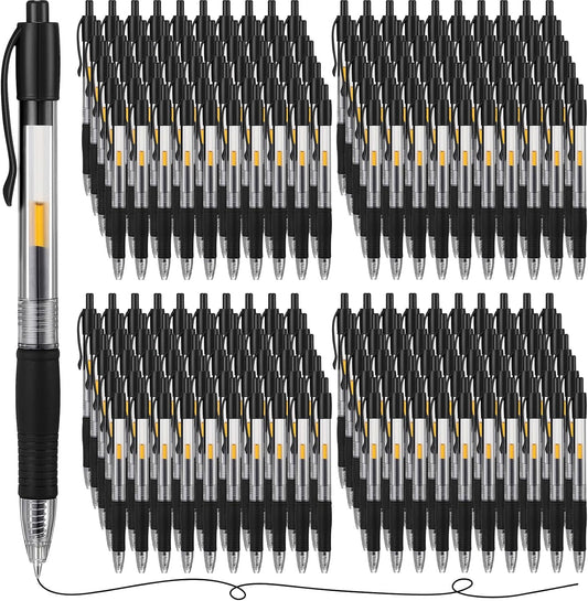 Jetec 500 Pcs Premium Gel Roller Pens Bulk, Fine Point 0.7 mm, Retractable Gel Ink Roller Ball Pens for Writing Journaling Taking Notes Office (Black)