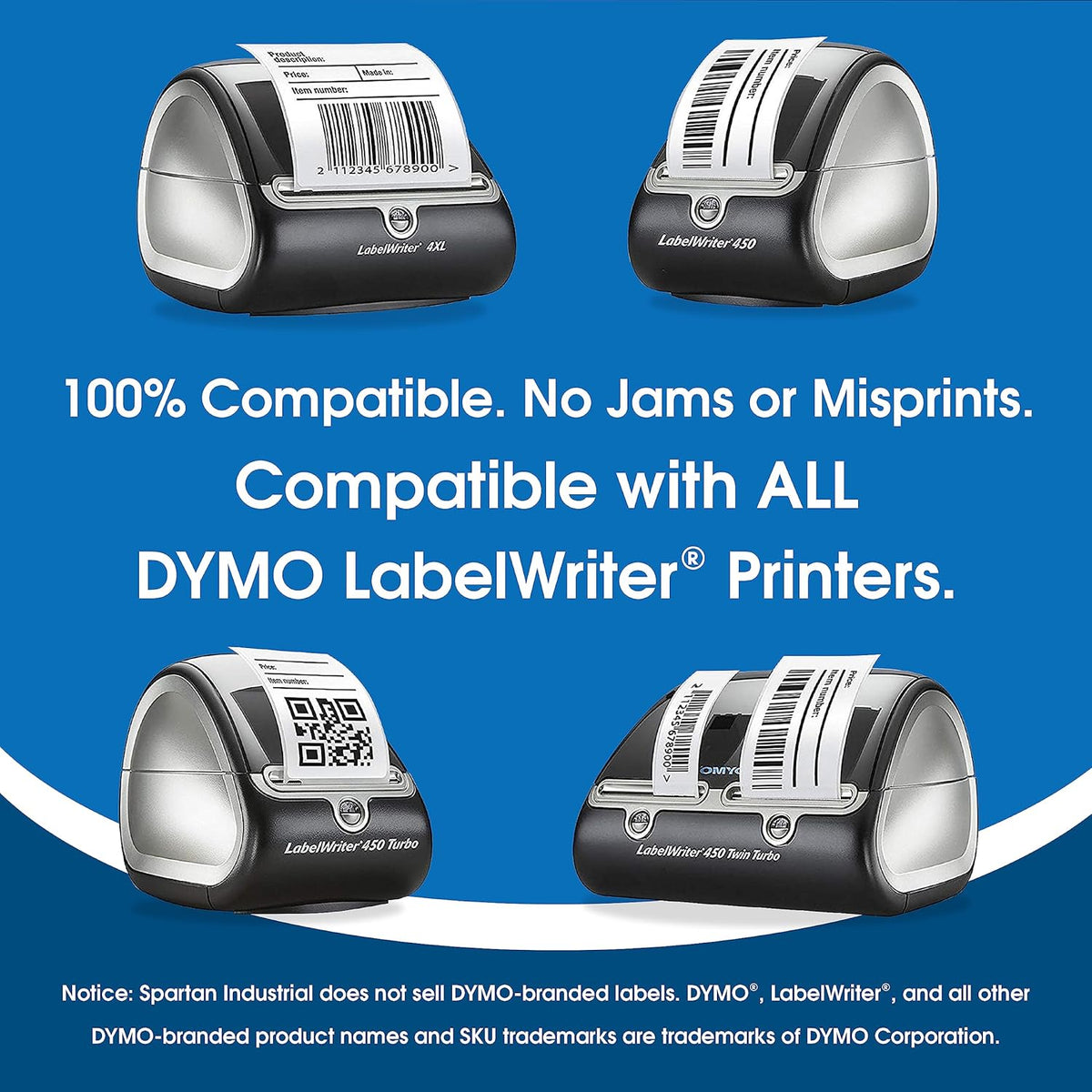 Spartan Industrial - Compatible Labels Replacement for DYMO 30323-2-1/8" X 4" Postage Shipping Labels (10 Pack)