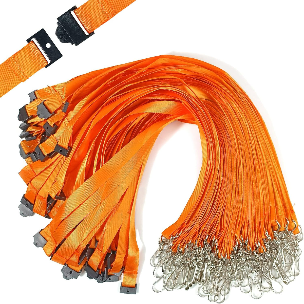 DE Breakaway Lanyards for Id Badges,Teacher Lanyard with with J-Hook Bulk Flat Lanyards for Name tag ID Badges Holder