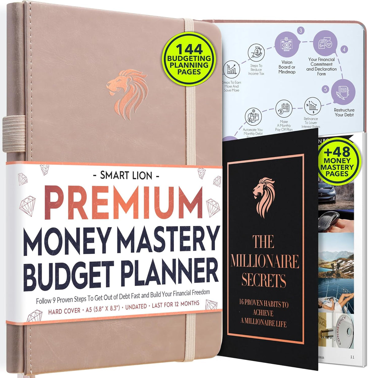 Financial Planner - Monthly Budget Planner & Monthly Bill Organizer | A 12-Month Journey to Financial Freedom | Bill Payment Tracker Organizer, Debt, Expense Tracker & Money Saving with Pockets