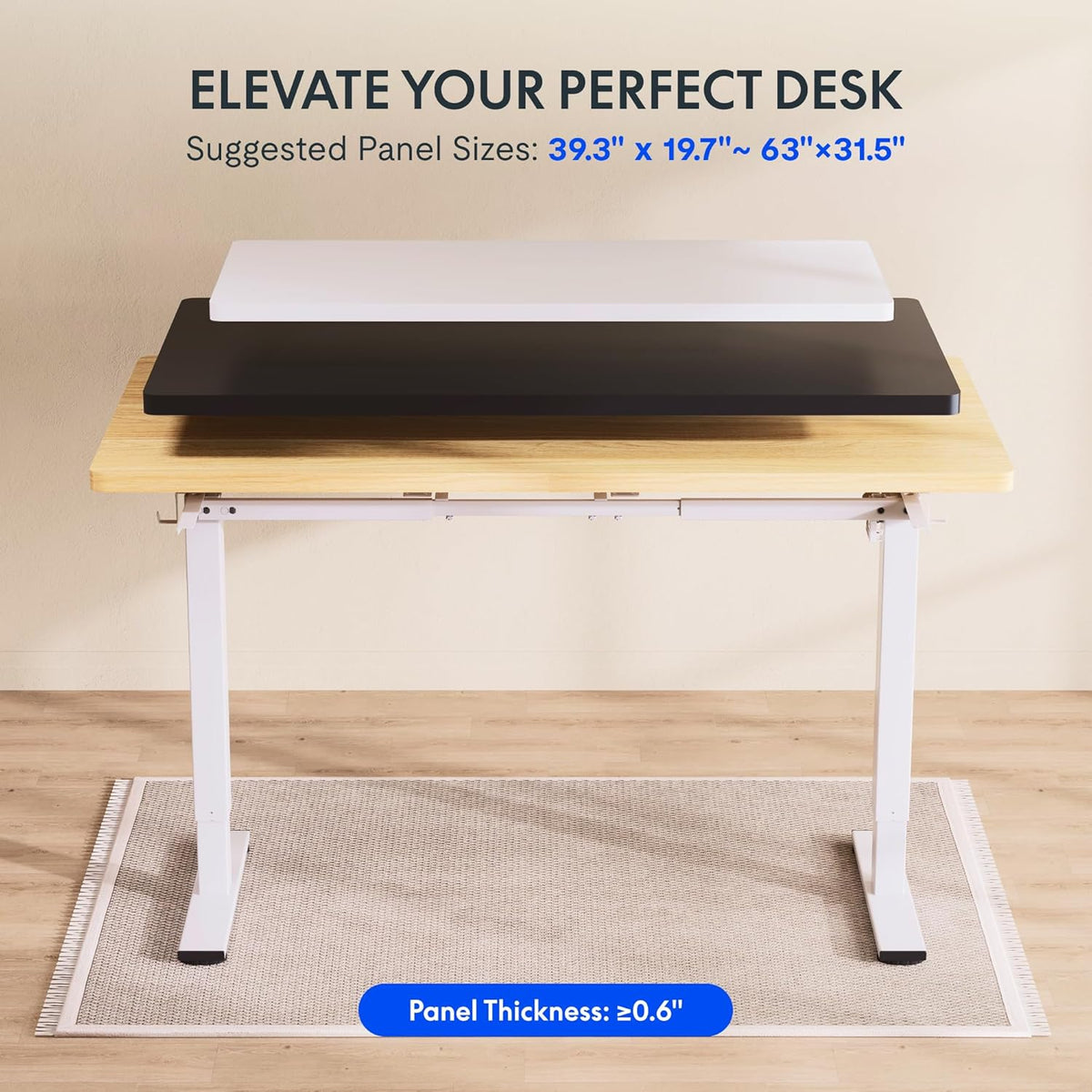 FLEXISPOT Height Adjustable Standing Desk Frame with Memory Controller, Electric Sit Stand Desk Base for Home and Office (White Frame Only)