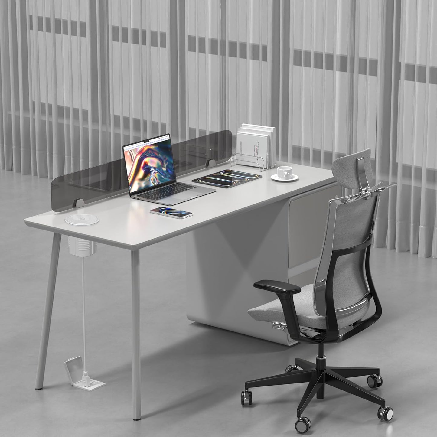 Pop up Outlet for Countertop with Wireless Charger,45W USB C Port, 4.7'' Diameter Round Pop Up Counter Outlet with AC Outlets,USB Ports,Hidden Outlet,Pop Out Outlet