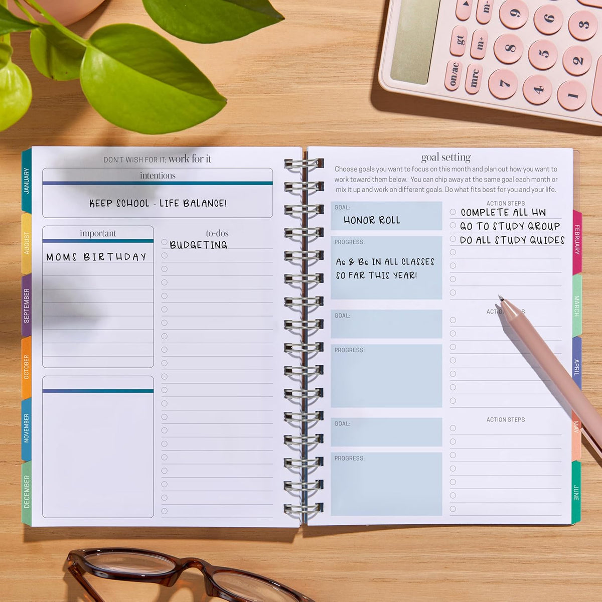 Inspired by Erin Condren 12-Month A5 Weekly Planner (Jul 2025 - Jun 2026), Compact Weekly and Monthly Planner Calendar, 70 Lb. Text Weight Paper, Petal Pop Covers, Wire-O Spiral Binding