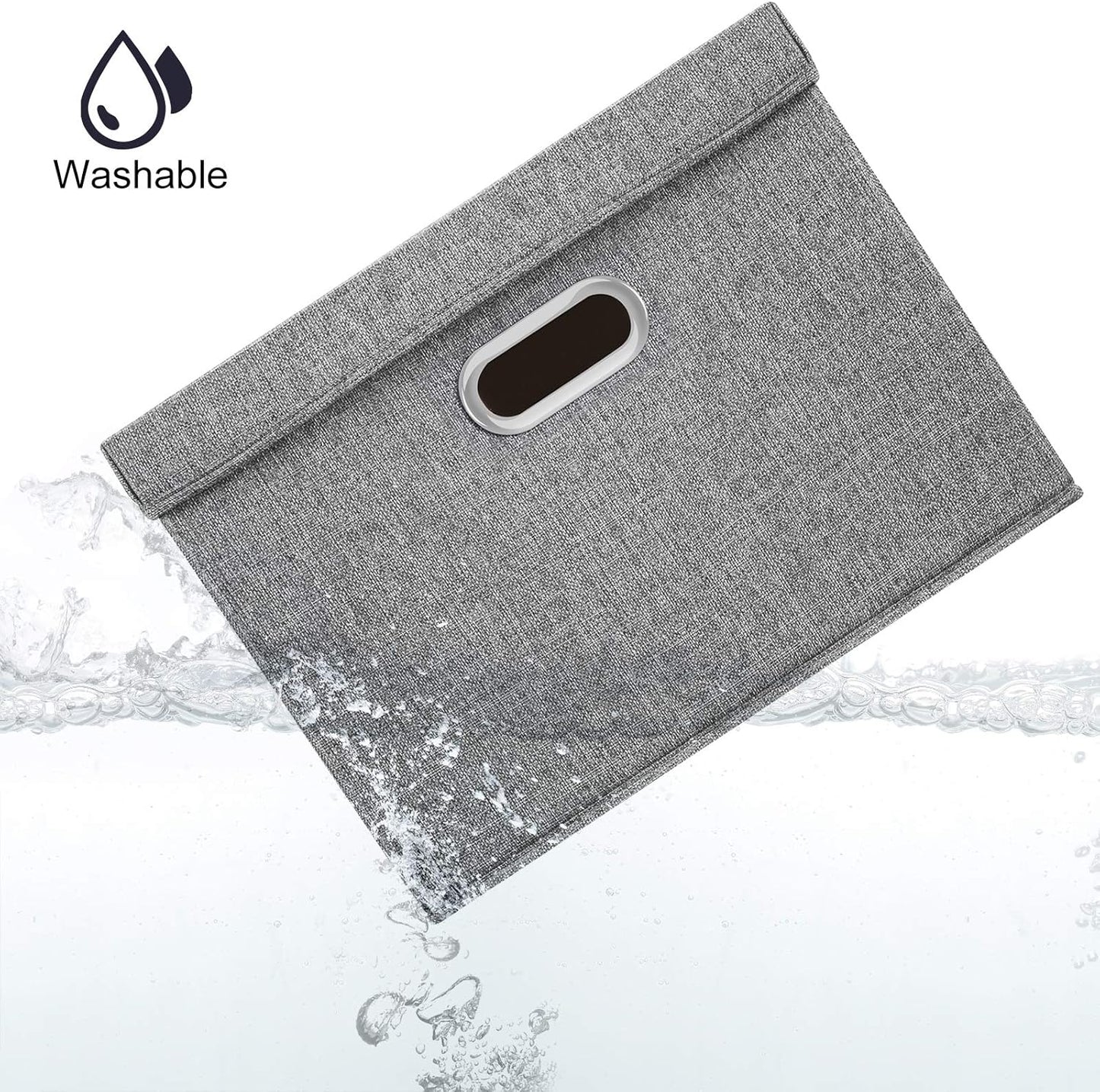 TYEERS Large Collapsible Storage Bins with Lids, Organization Bins for Closet Storage, Clothes Storage, Folding Storage Box with Lids for Home Office Storage - 2 Pack - Gray