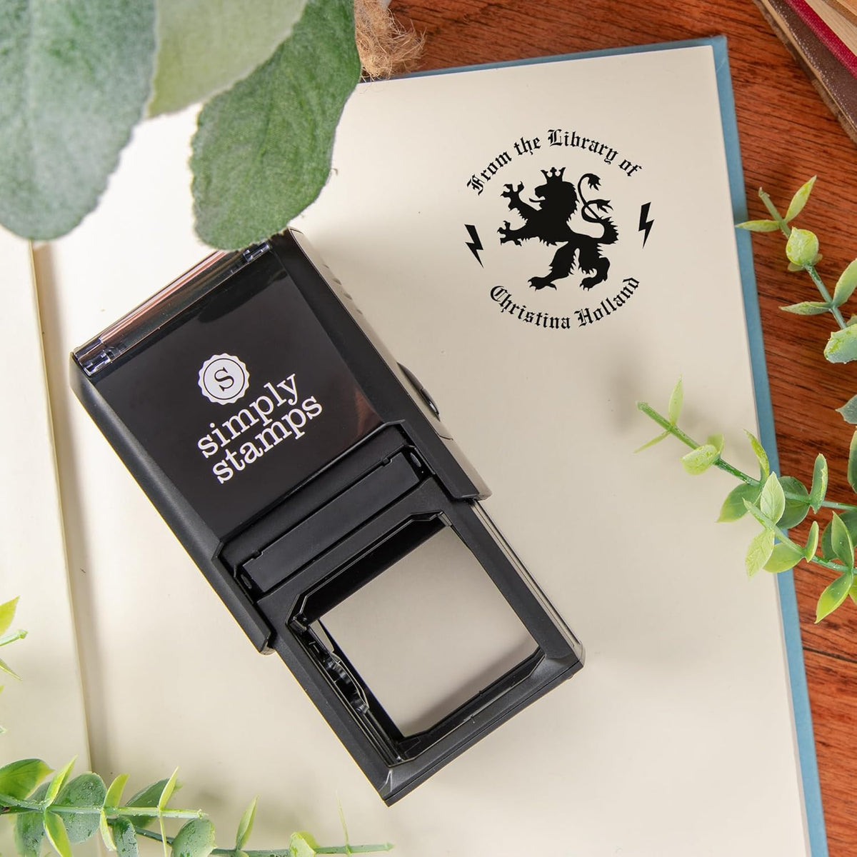 from The Library of Embossers & Stamps for Fantasy Book Readers | Custom Embosser | Custom Stamp | Ex Libris | Elevate Your Fantasy Collection of Stories and Novels (Design 9, Self-Inking Stamp)