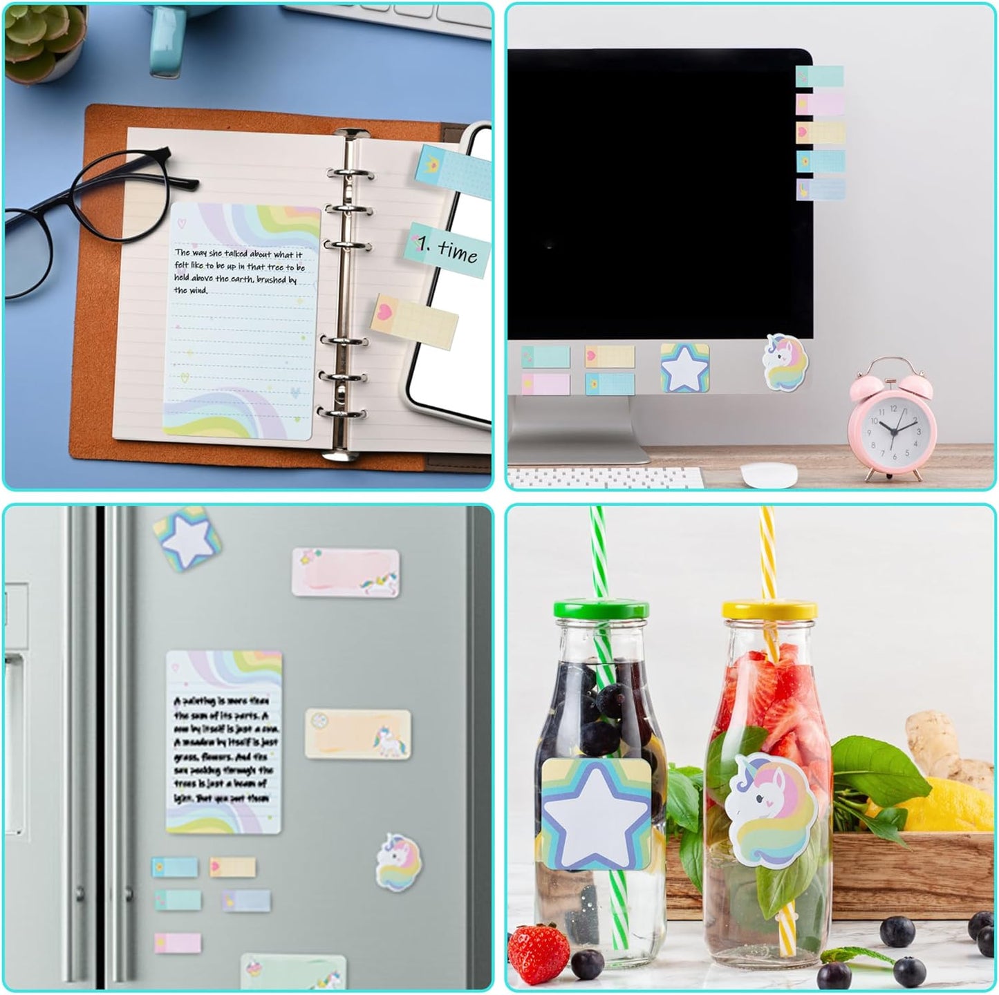 Xqumoi I Just Really Like Magic Horse Sticky Notes Set, 550 Sheets, Cute Magic Horse Self-Stick Notes Pads Animal Divider Tabs Bundle Writing Memo Pads Back to School Office Supplies Small Gift