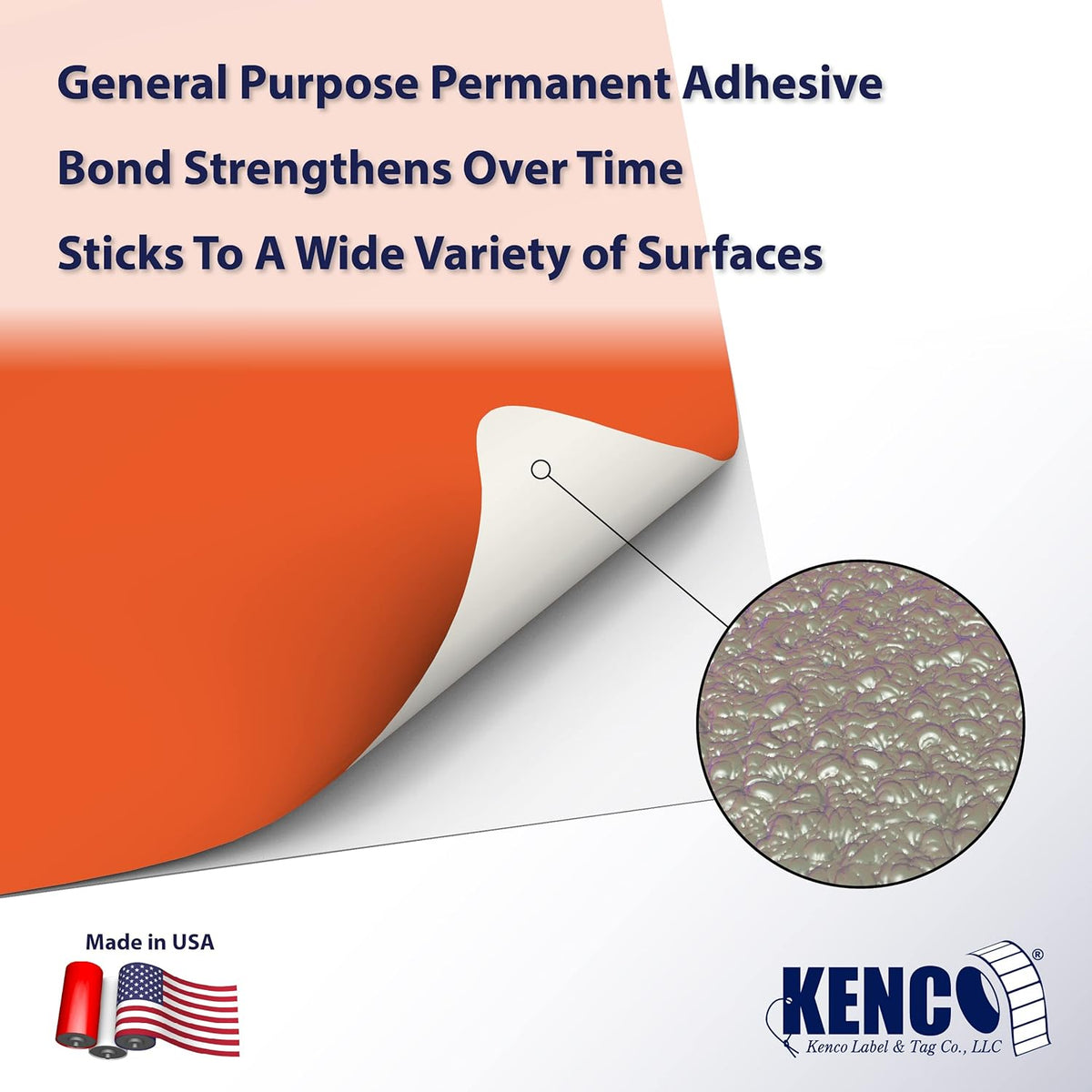 Kenco Color Coding 3 X 5 Rectangle Labels, Inventory Control Stickers 500 Labels Per Roll, Made in The USA (Orange)