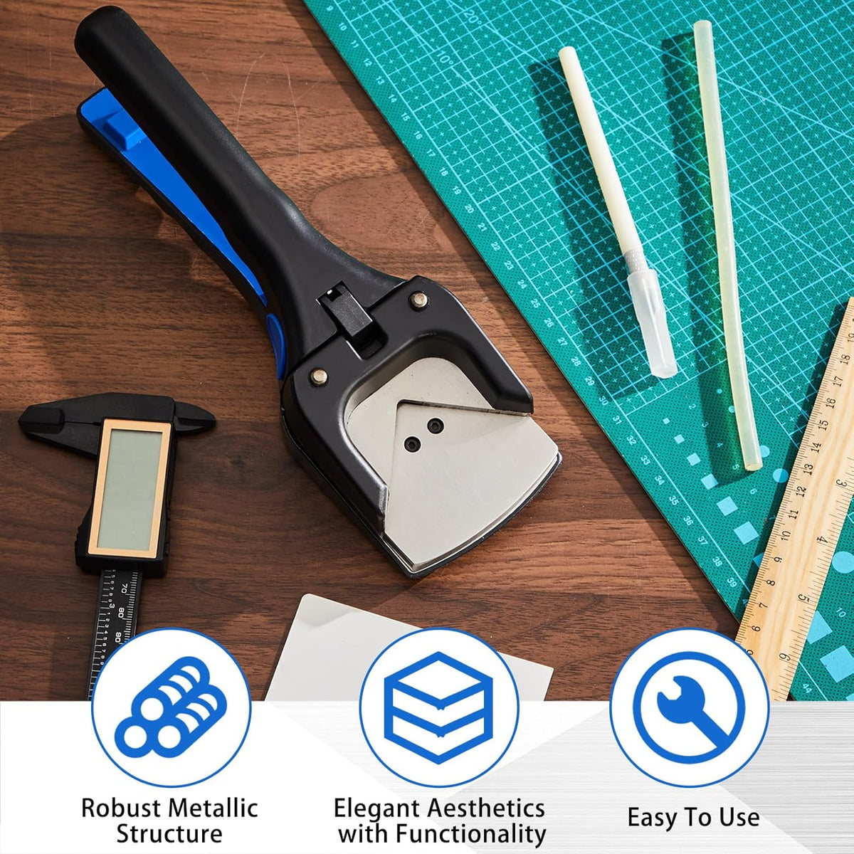 Lasnten Corner Rounder Punch, 3mm Radius (1/18") Hand Tool Cutter Applied for PVC Card Cutting, Heavy Duty Rounded Edge Circle Rounding Maker Clipper