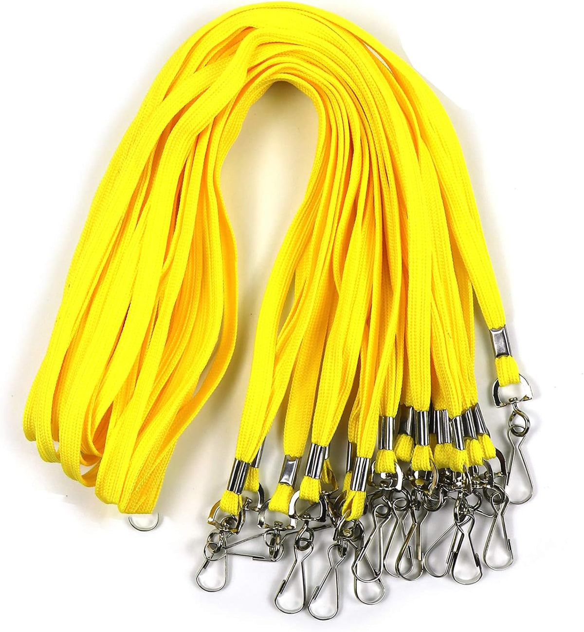 Beebel Lanyard 50PCS Lanyards with Swivel Hook clips for ID Name Badge Holder (Yellow)