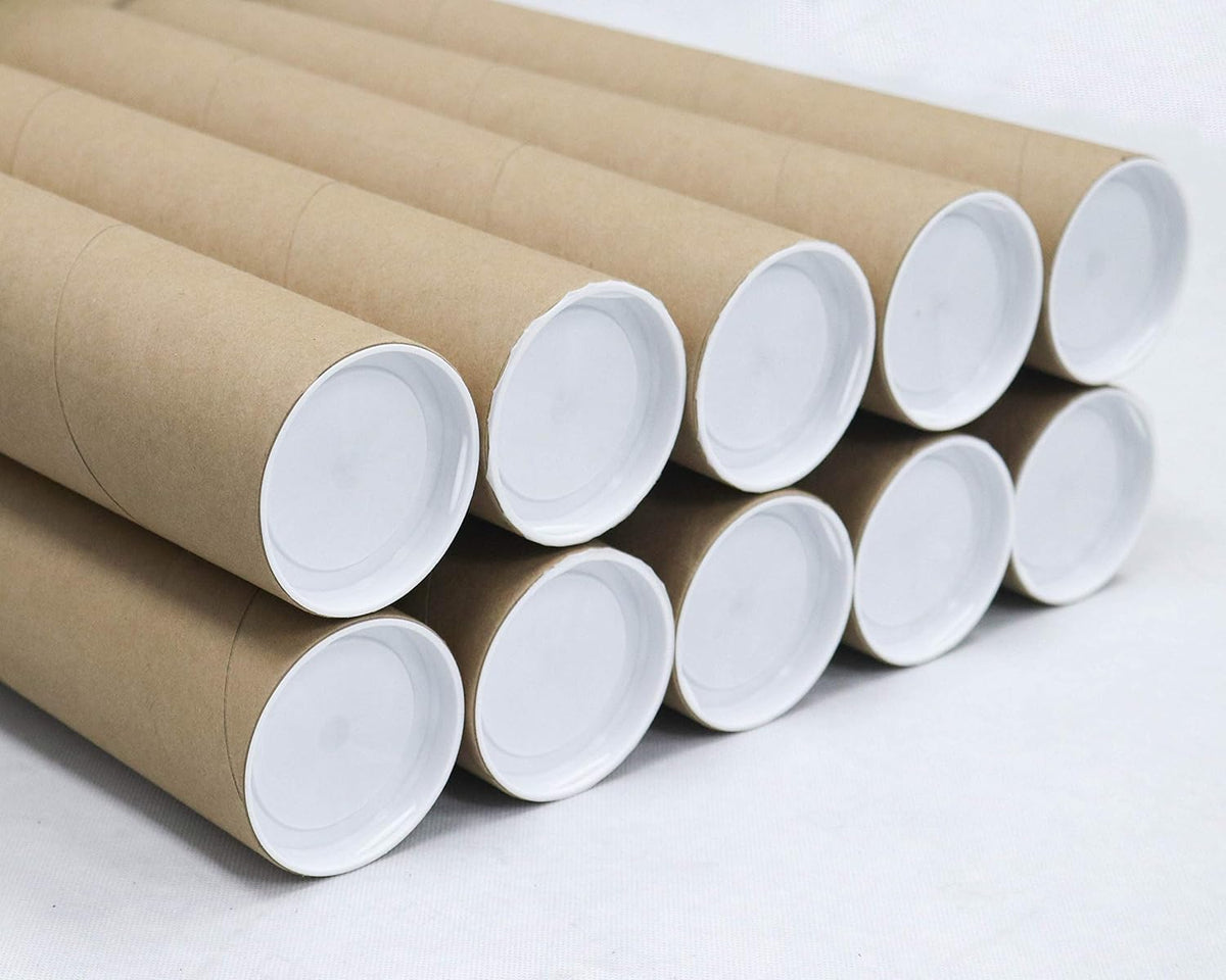 MagicWater Supply Mailing Tube - 3 in x 24 in - Kraft - 10 Pack - for Shipping and Storage of Posters, Arts, Crafts, and Documents