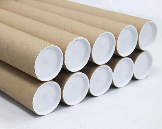 MagicWater Supply Mailing Tube - 3 in x 36 in - Kraft - 10 Pack - for Shipping and Storage of Posters, Arts, Crafts, and Documents