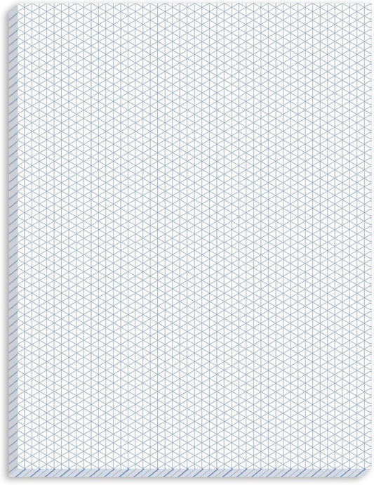 MotiMind 50 Sheets Isometric Graph Paper Pad Isometric Paper Drafting and Graph Pads for 3D Designs Architecture Landscaping Engineering Drafting (8.5x11)