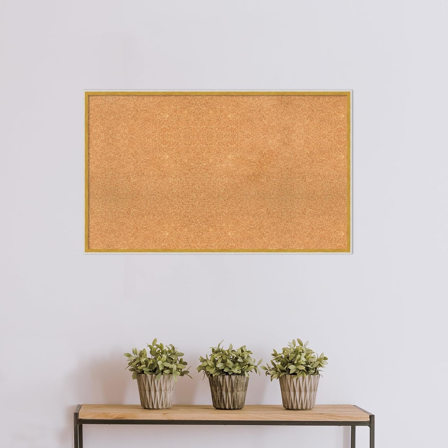 Amanti Art Natural Cork Board for Wall, 25x41 Vision Board with White Frame, Large Corkboard Office Decor for Home Organization, Modern Corkboard Pinboard to Display Items for Home Organization in