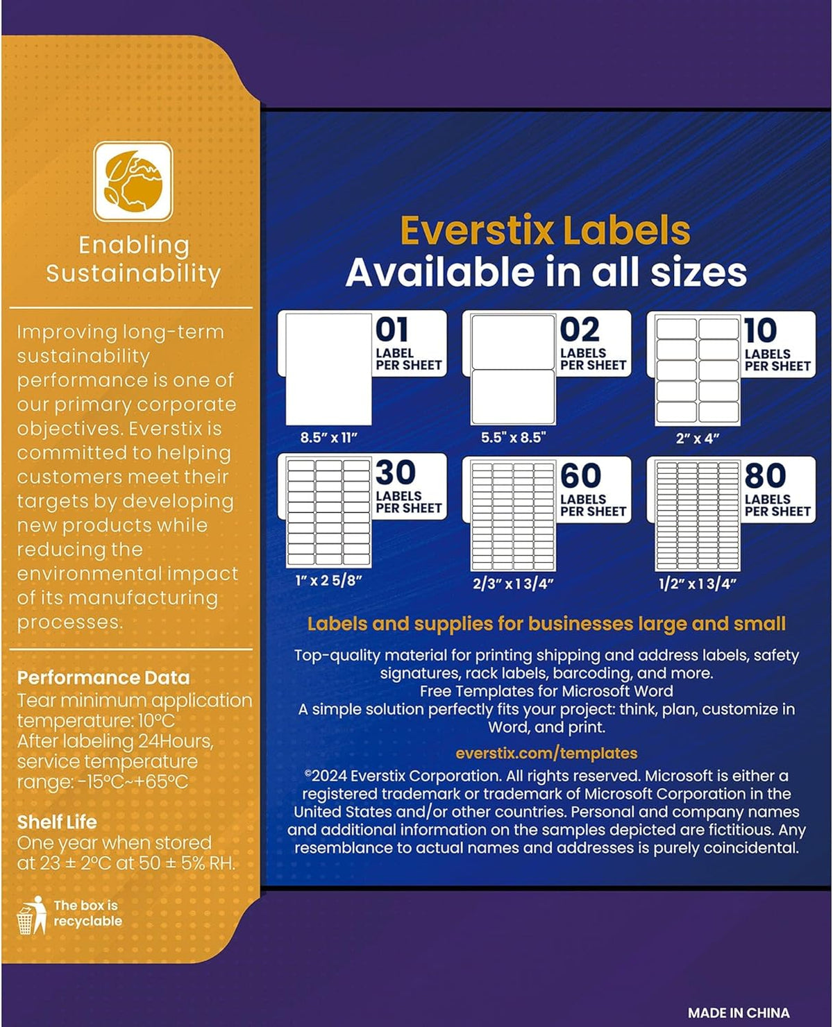 1" x 2-5/8", 25 Sheets, 750 Mailing Address Labels, White Sticker Labels for Laser & Inkjet Printers, Permanent Adhesive