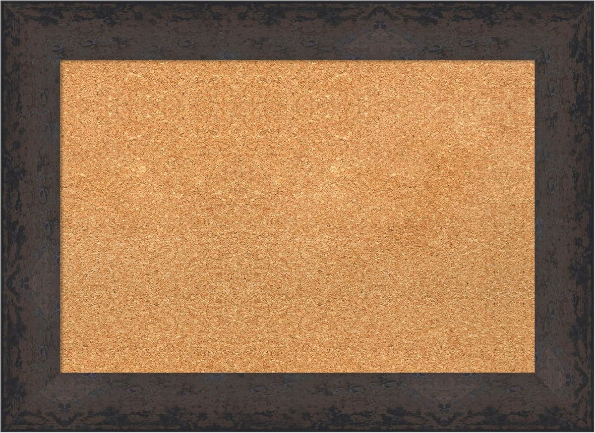 Amanti Art Natural Cork Board for Wall, 21x29 Vision Board with Black Wood Frame, Medium Corkboard Office Decor for Home Organization, Modern Corkboard Pinboard to Display Items for Home Organization