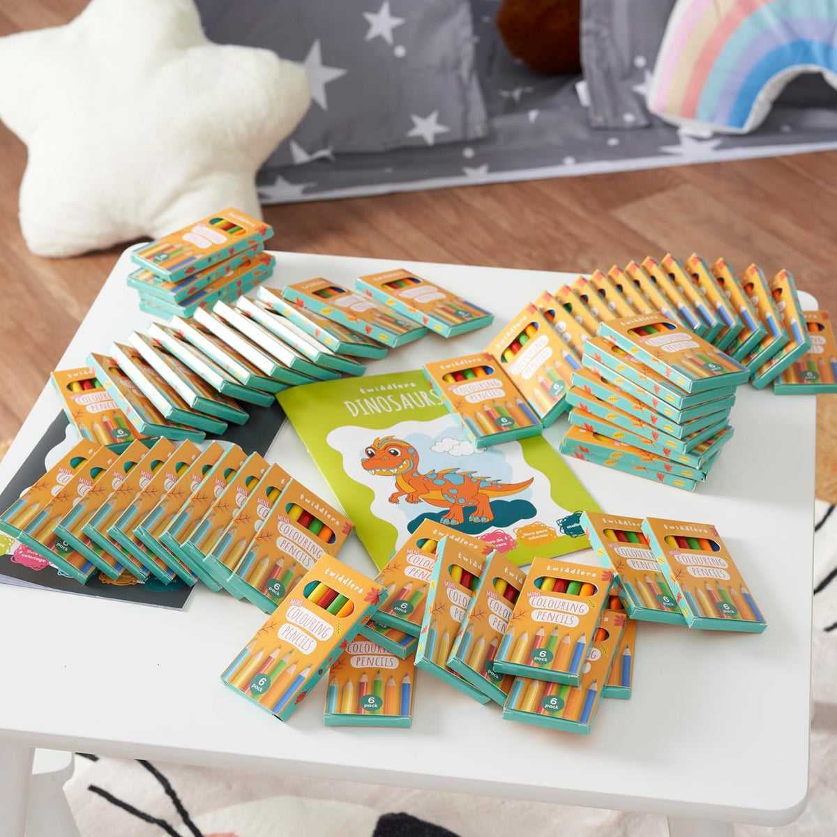 THE TWIDDLERS 60 Boxes of Mini Coloring Pencils for Kids, 6 Pencils Per Box, 360 Total, Bulk Colored Pencils School Supplies for Teachers, Classroom Prizes, Party Bag Fillers for Kids