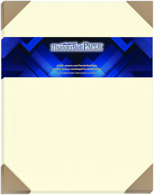 25 Natural Linen 80# Cover Paper Sheets - 11" X 14" (11X14 Inches) Scrapbook|Picture-Frame Size - Card Weight - Fine Linen Textured Finish - Quality Cardstock