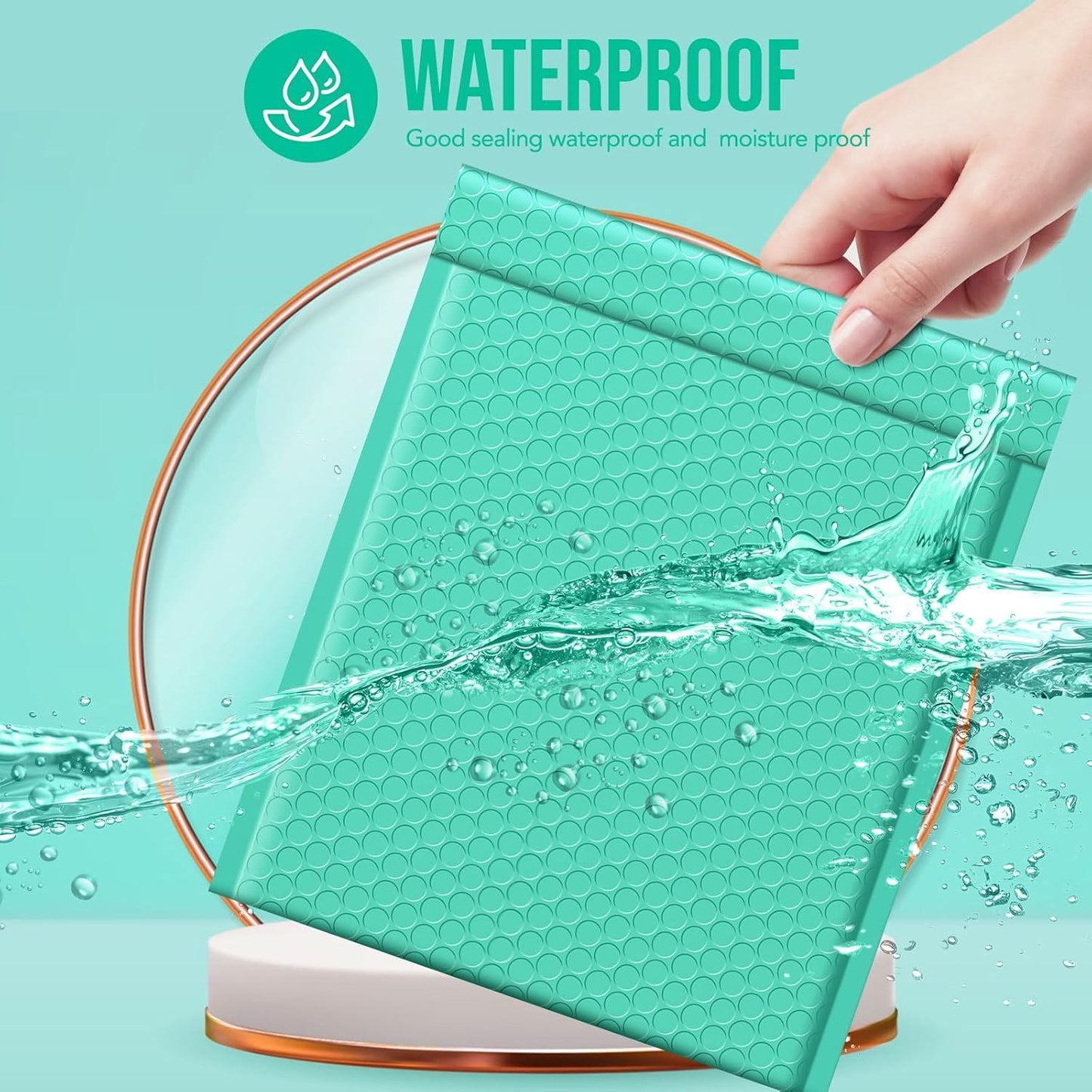 Fuxury 250Pack Teal Bubble Mailers 8.5x12" Medium Opaque Padded Envelopes Strong Adhesion Bubble Mailer Thick Padded Mailers for Small Business Mailing Books Clothes Makeup Supplies