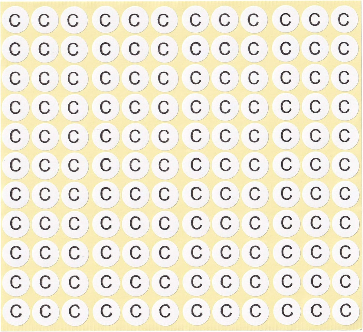 dealzEpic - Alphabet Stickers of The Letter C - Small Round Paper Self-Adhesive Peel and Stick Letter Labels - Set of 15 Sheets