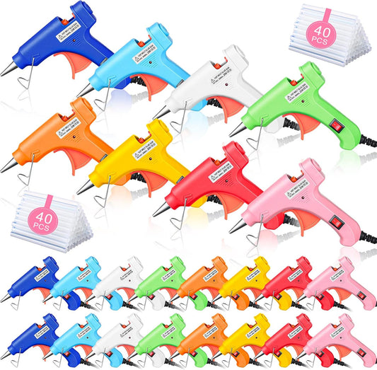 Zhengmy 24 Pcs Mini Hot Glue Gun with 40 Sticks Crafts Hot Glue Guns High Temp Repairs Kit for School DIY Arts Class Projects Office Home Quick Repairs
