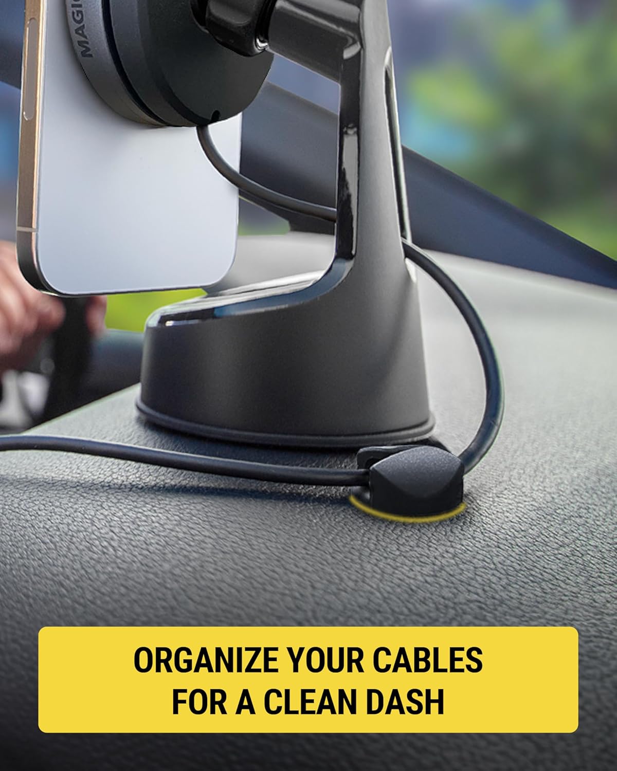 Scosche CMAR-6PKRP Cable Management Kit, 6-Pack of Black Adhesive Cable Clips for Phone Charging Cables, Charger Cords, Wire Organizer and Cord Holders for Desk, Nightstand, Car, Home, Computer