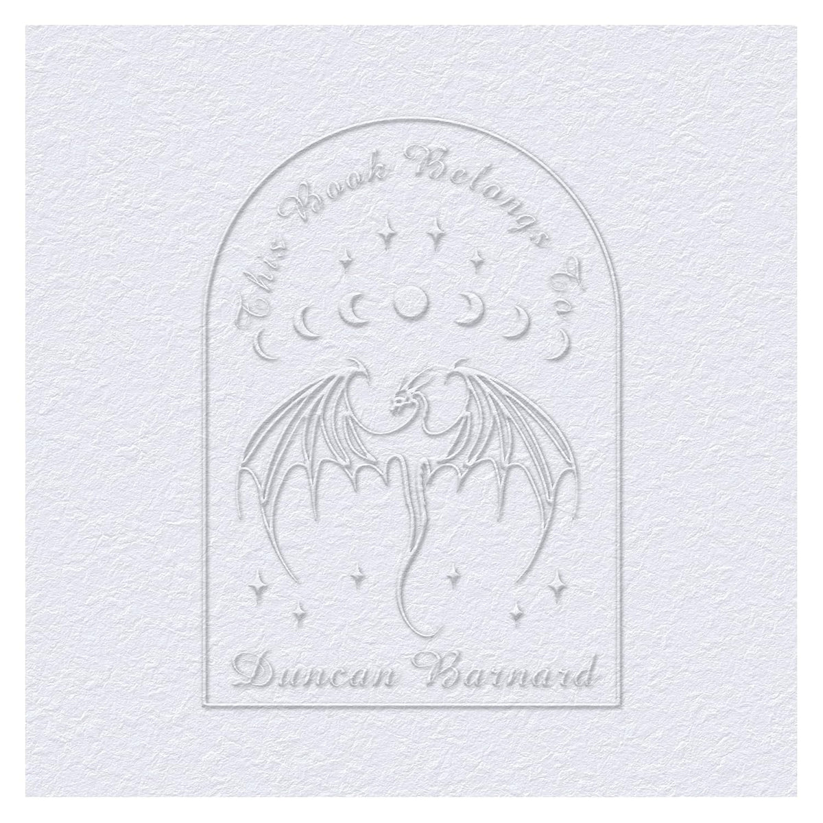 Customized Book Dragon Embosser Color Stamp with Your Name or Design Personalized Library Embosser Stamp Custom Books Business Cards Paper Documents Notebooks etc. (Dragon Theme - 003)