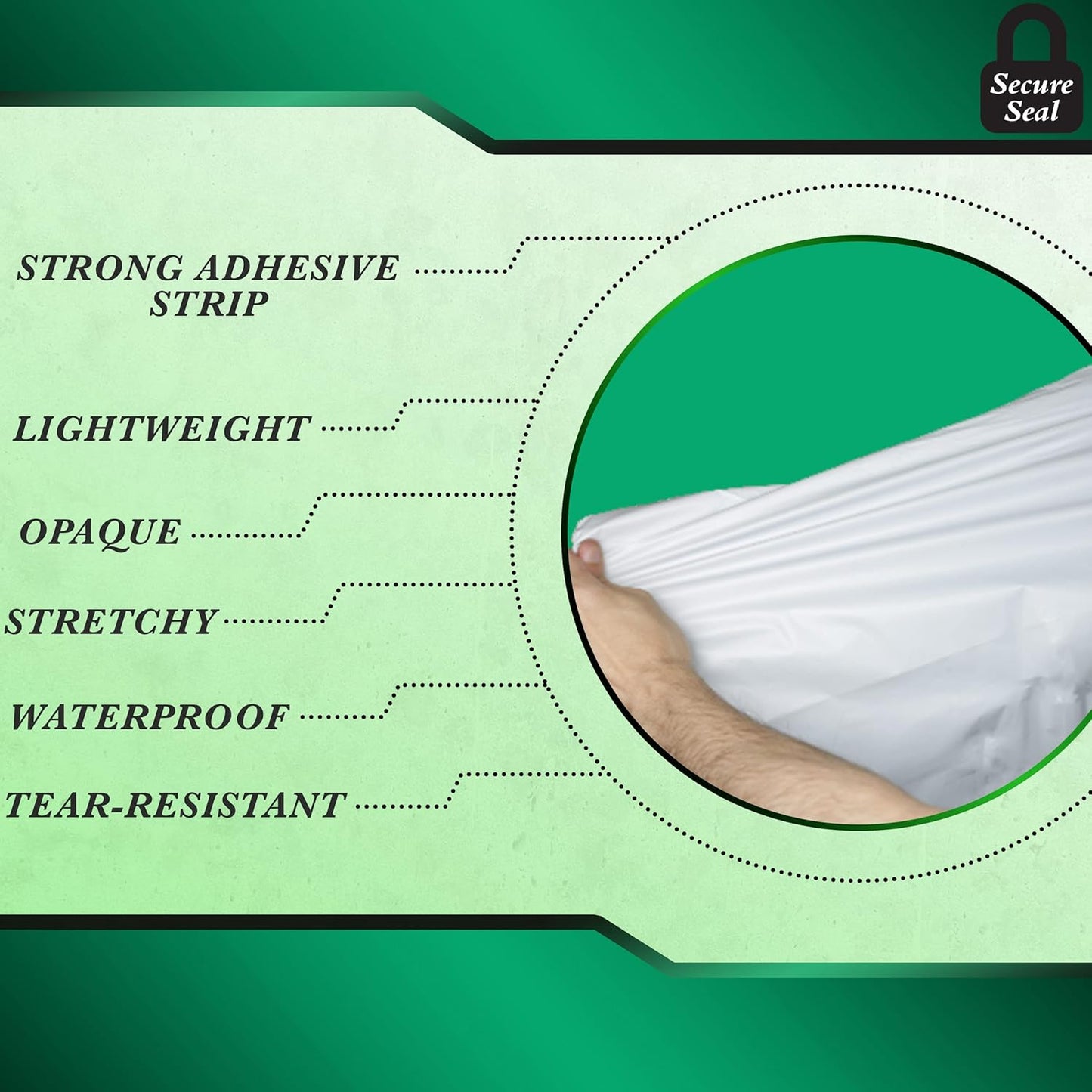 500 Pack Secure Seal White Poly Mailers Shipping Bags - Safe Shipping with 14x17 Mailers Poly Bags - E-Commerce Poly Bags for Shipping - Self Sealing 2 Mil Poly Shipping Envelopes