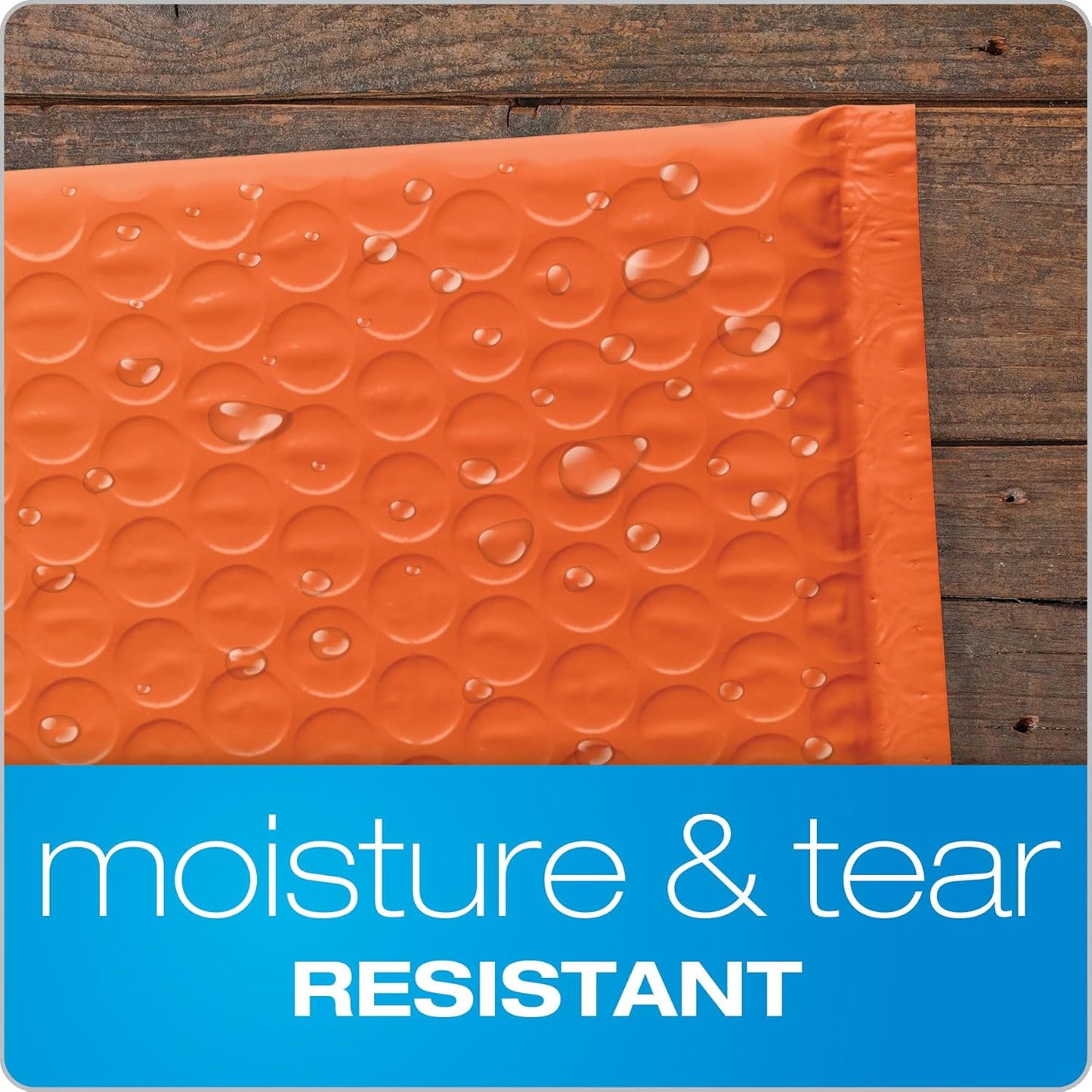 Quality Park Bubble Mailers, 6 x 9 Shipping Envelopes, Water Resistant Orange Poly Padded Envelopes, Redi-Strip Peel Off Closure, 50/Box (QUA85863)