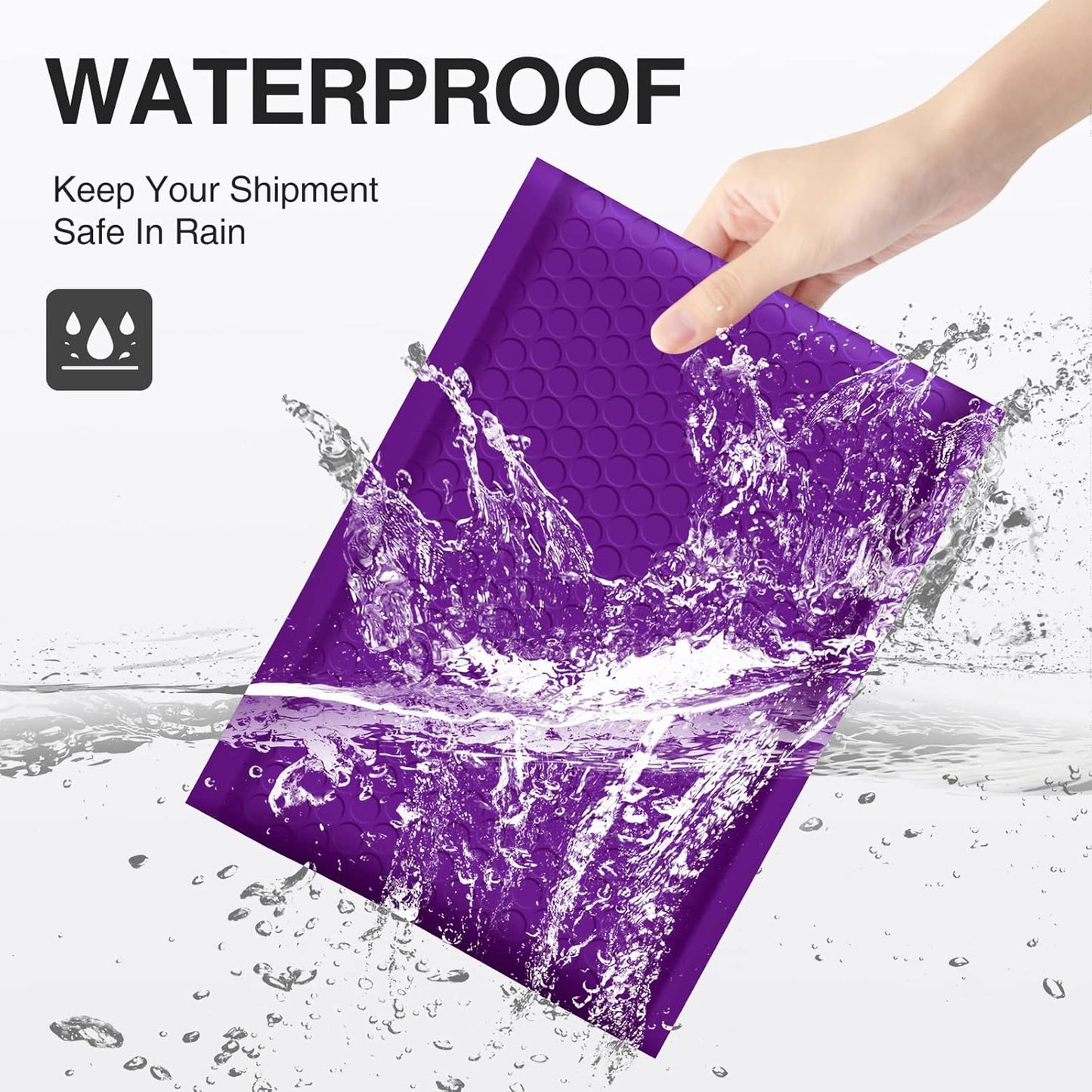 UCGOU Bubble Mailers 8.5x12 Inch Purple 25 Pack Usable Size 8.5x11 Poly Padded Envelopes #2 Medium Mailing Opaque Packaging Postal Self Seal Waterproof Boutique Shipping Bags for Clothes Makeup