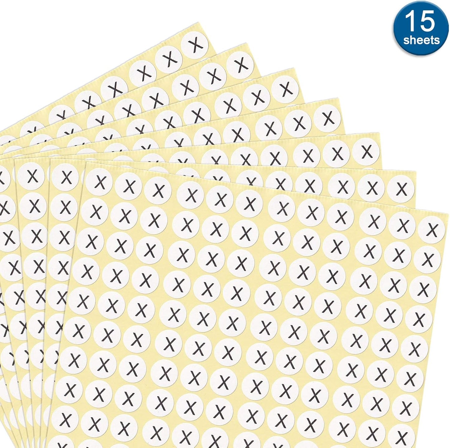 dealzEpic - Alphabet Stickers of The Letter X - Small Round Paper Self-Adhesive Peel and Stick Letter Labels - Set of 15 Sheets
