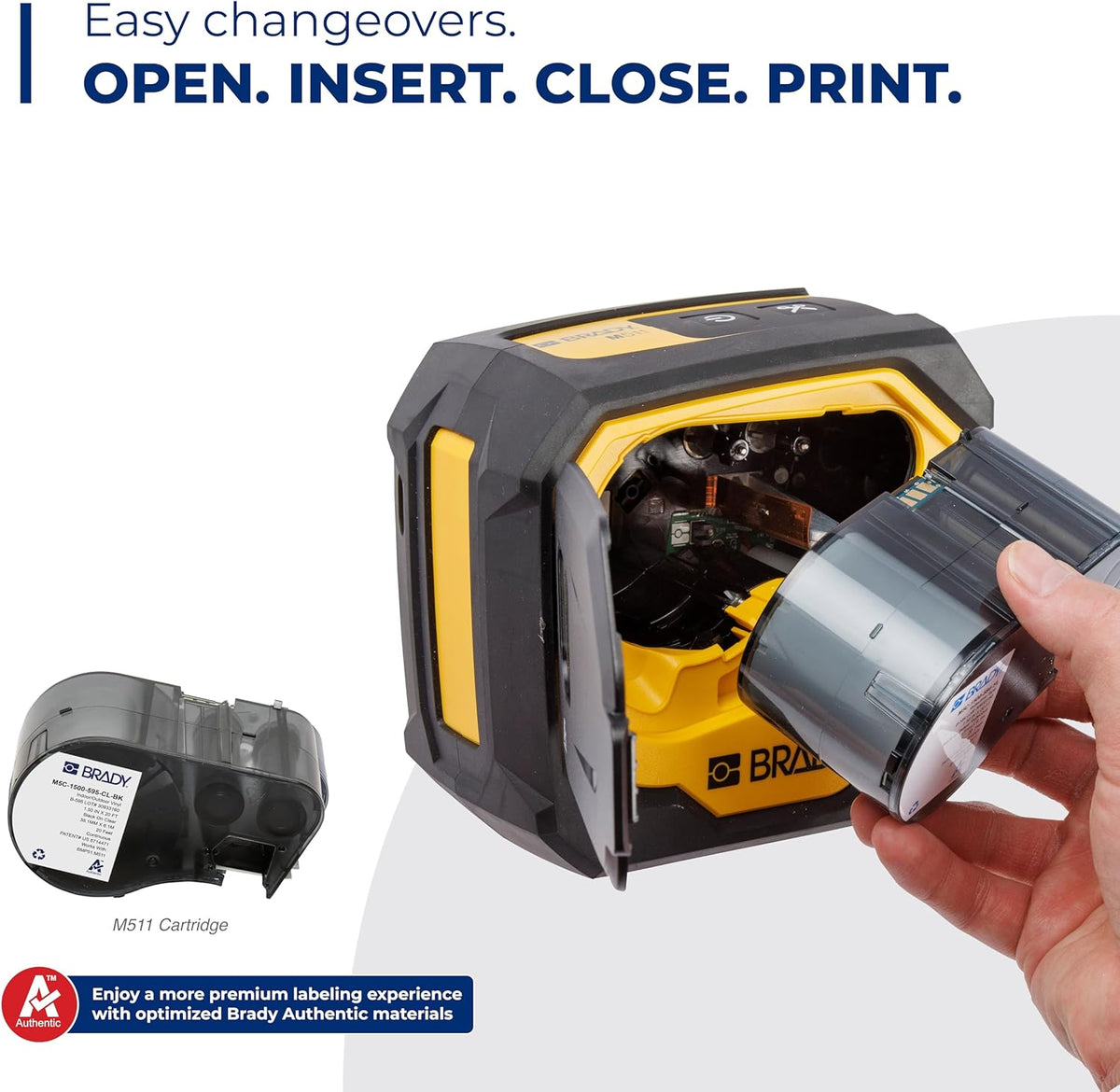 Brady M511 Portable Wireless Industrial Label Printer, Bluetooth Compatible, Comes with a Hard Case, Power Brick, 3 Label Cartridges, Magnet, Utility Hook Workstation Product/Wire Suite