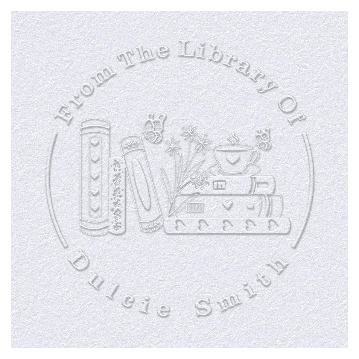 Book Embosser Custom Embosser Stamp with Your Name or Design Personalized Library Embosser Stamp Customized Books Business Cards Paper Documents Notebooks etc. (12)