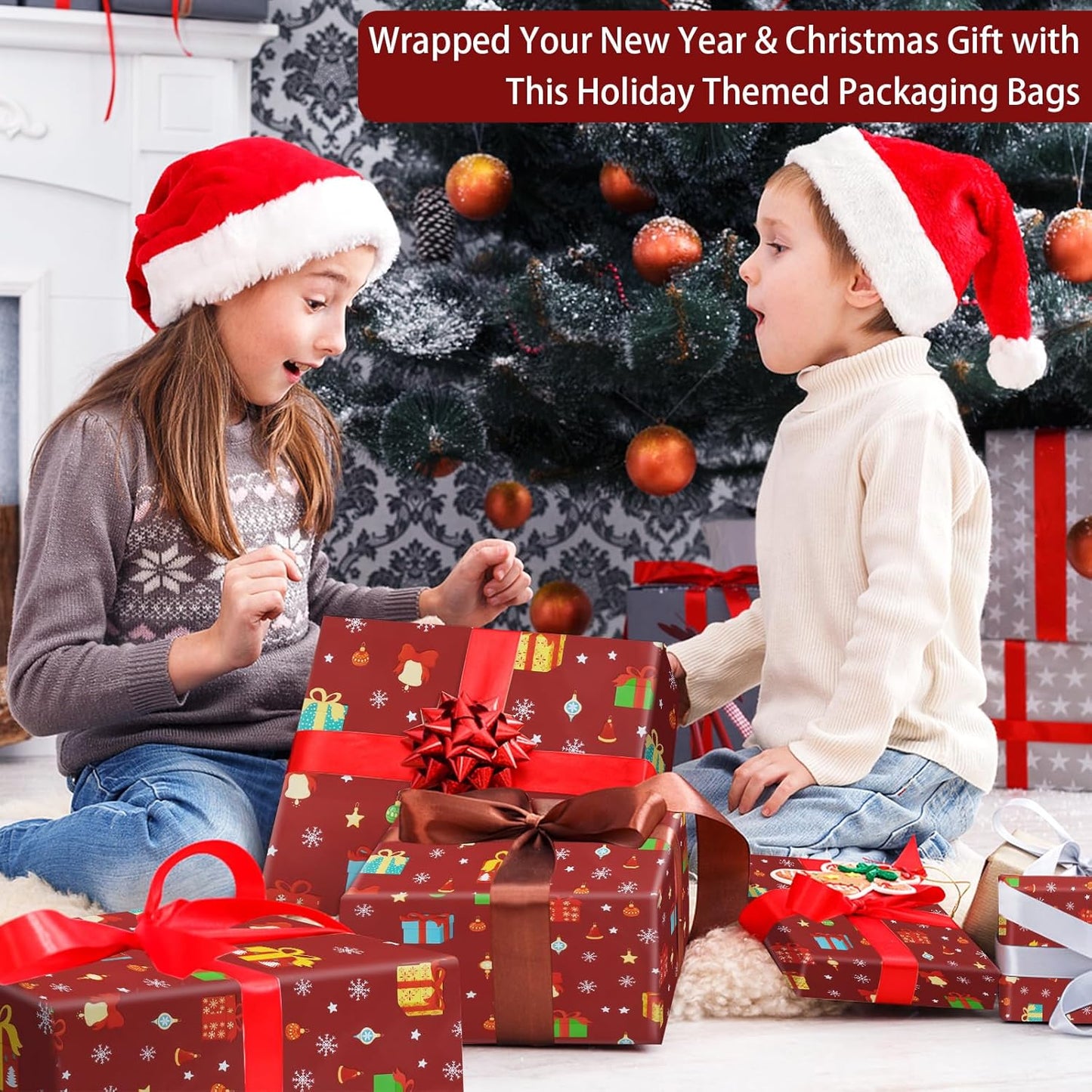 Oududianzi Christmas Poly Mailers 10x13, 100Pack Christmas Shipping Bags, Christmas Mailers Poly Bags for Shipping, Holiday Poly Mailers 10x13, Christmas Packaging Gift Bags
