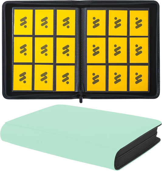 Card Binder 9 Pockets,Trading Card Binder Holds up to 864 Cards with 48 Sleeves,Zipper Card Holder Album Compatible with TCG Card/Game Cards/Sports Card