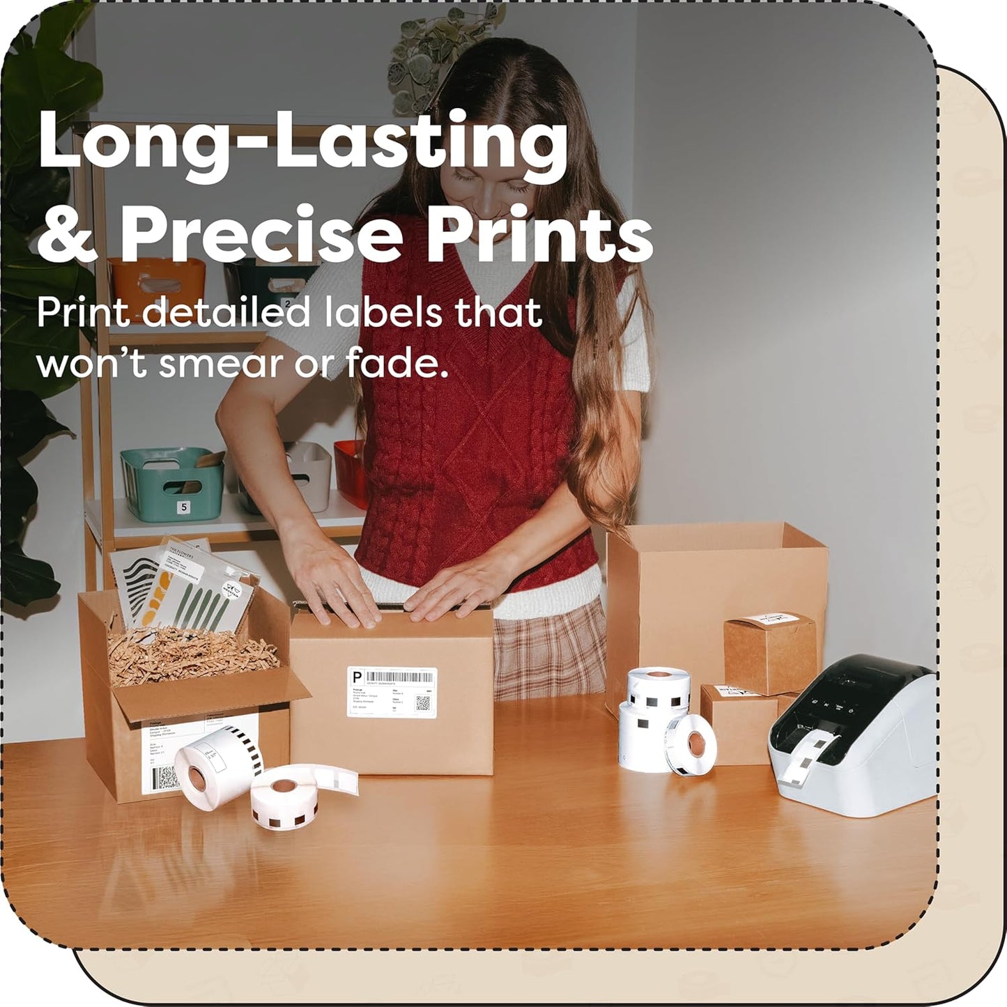 Aegis Adhesives - Compatible Label Replacement for Brother DK-1221 (0.9 Inch) Square Stickers, Use with QL Printers - 12 Rolls + 1 Frame