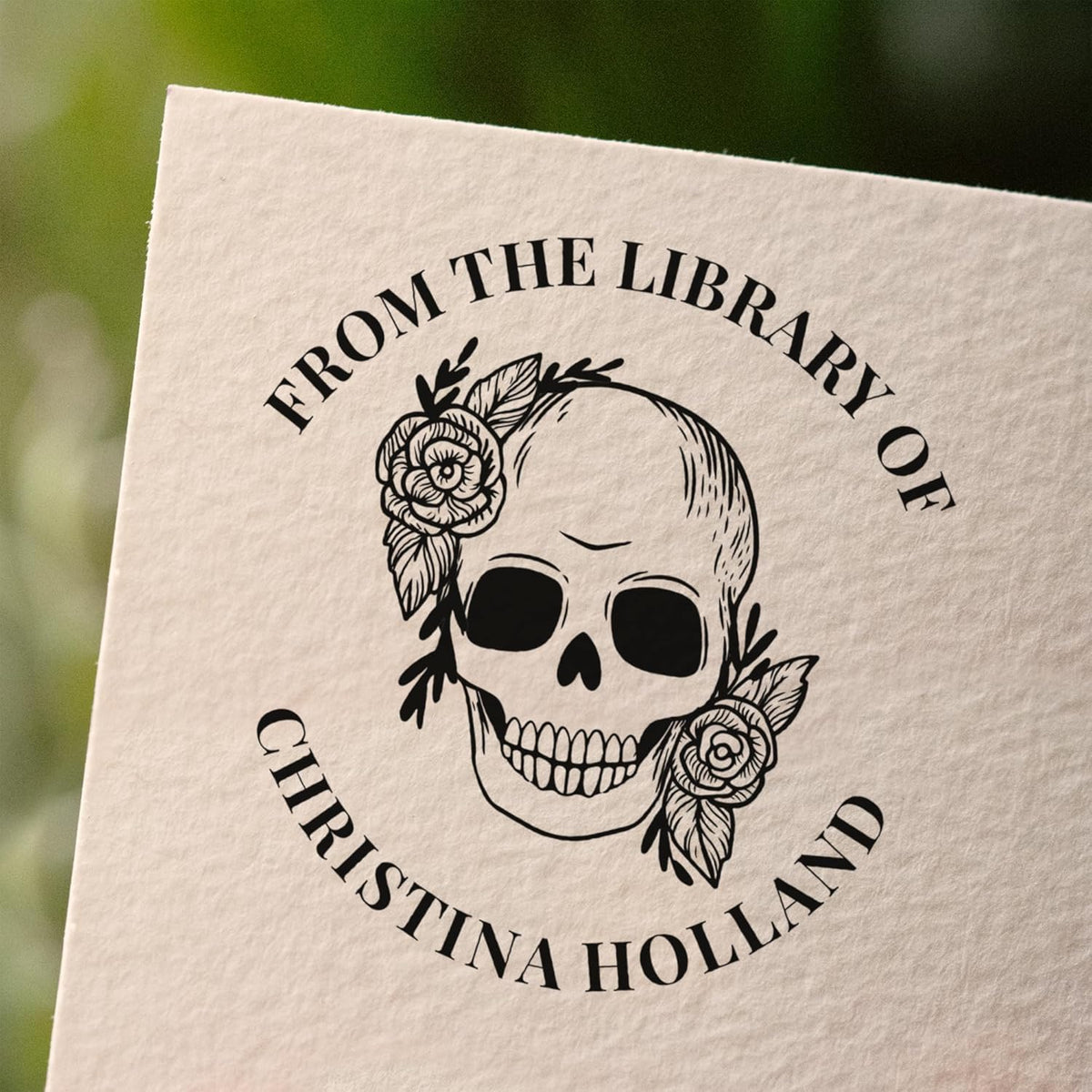 from The Library of Embossers & Stamps for Fantasy Book Readers | Custom Embosser | Custom Stamp | Ex Libris | Elevate Your Fantasy Collection of Stories and Novels (Design 16, Wood Hand Stamp)