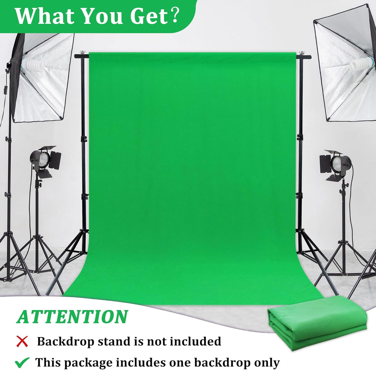 8.5 x20 FT Green Screen Backdrop - Polyester Fabric for Video Streaming, Portrait Photoshoot, Wall Mounted, Parties and Small Events