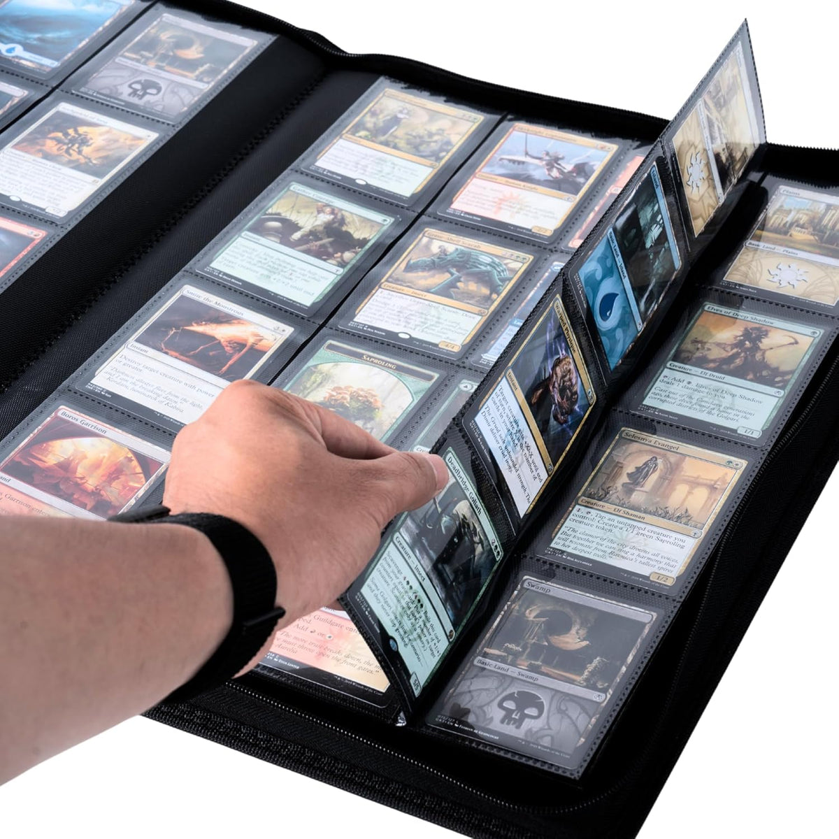 1408+ Pockets Trading Card Binder, 16-Pocket Card Ablum Compatible with MTG,Sports Cards & Other Standard Size Trading Card (Orange)