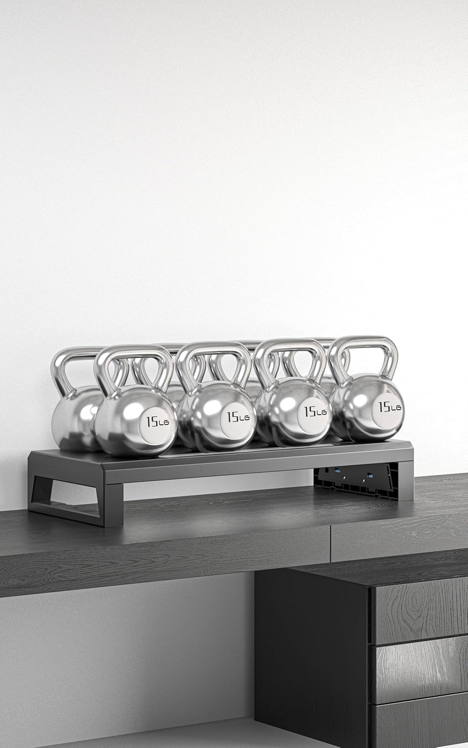 2-Tier Metal Computer monitor stand Laptop Desk Shelf & Monitor Riser ，21.55 inches long desk riser Monitors/PC/Laptop/Computer Space Saver Organizer (Basic Version, Two-layer 550mm)